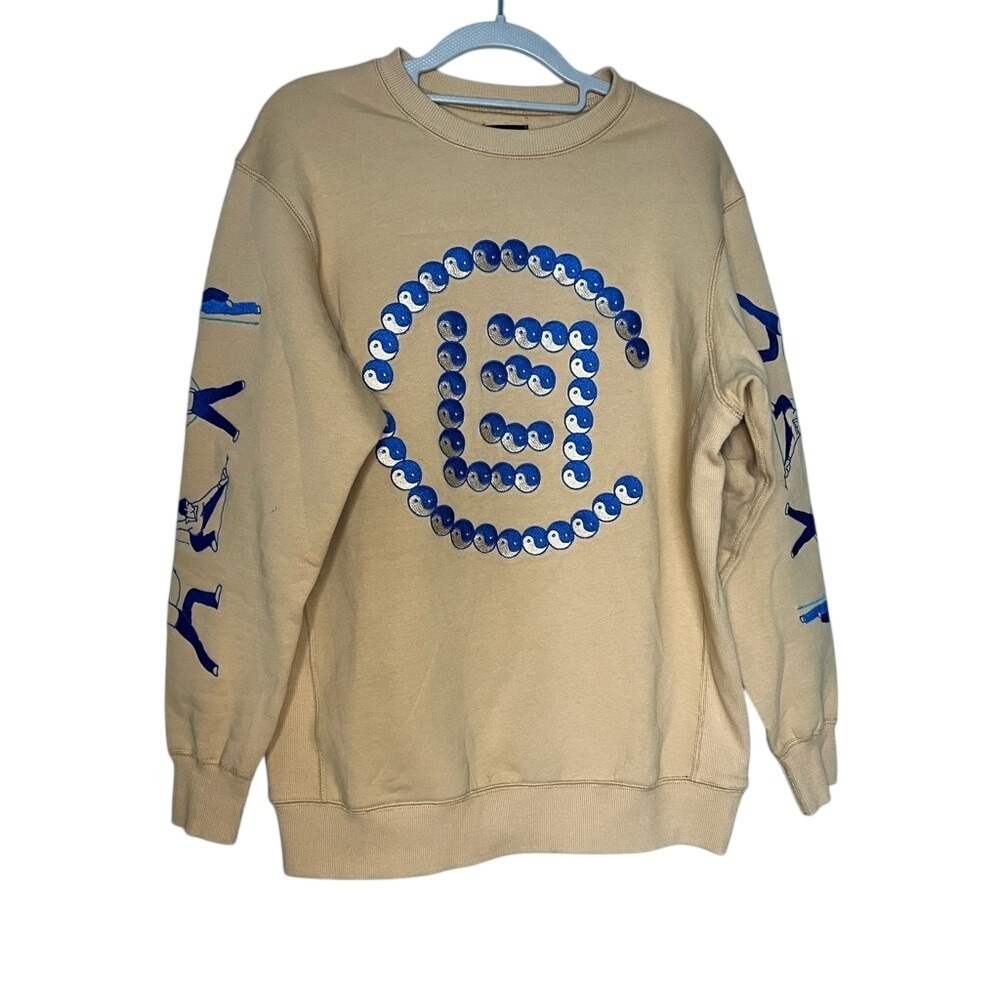 Clot apparel Tan Kung‎ Fu Practice Crewneck Sweatshirt mustard yellow ying yang